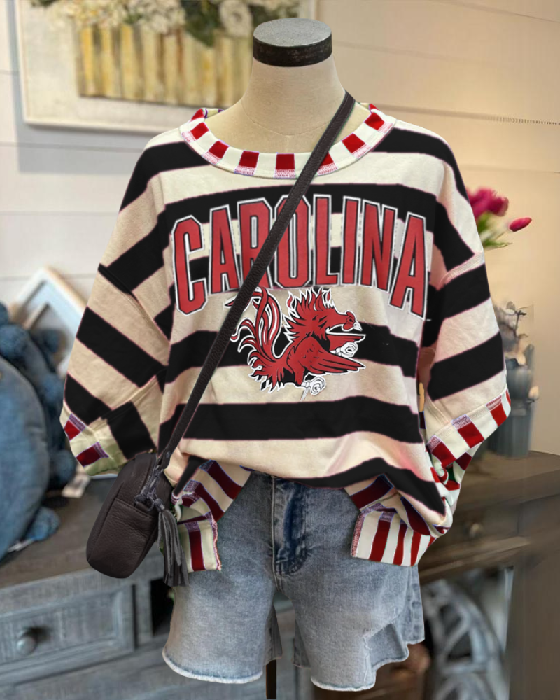 CAROLINA Embroidered Striped T-shirt