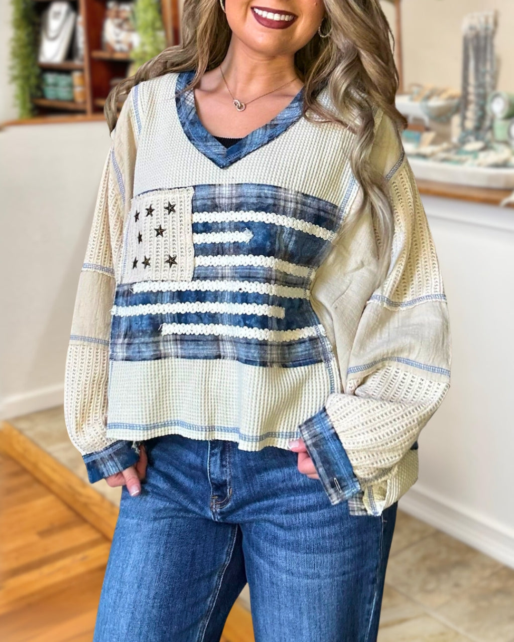 Stylish Flag Waffle Top
