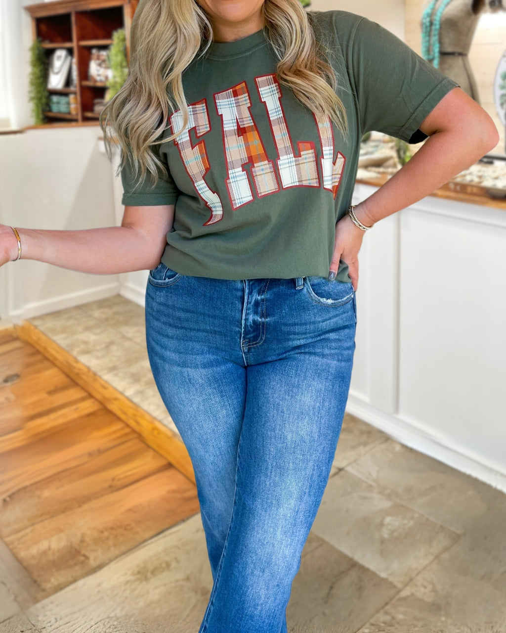 Fall Plaid Pattern T-shirt