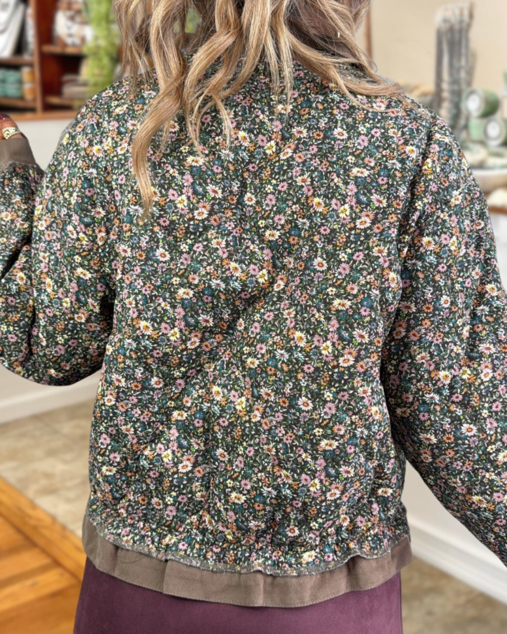 Retro Quilted Floral Jacket