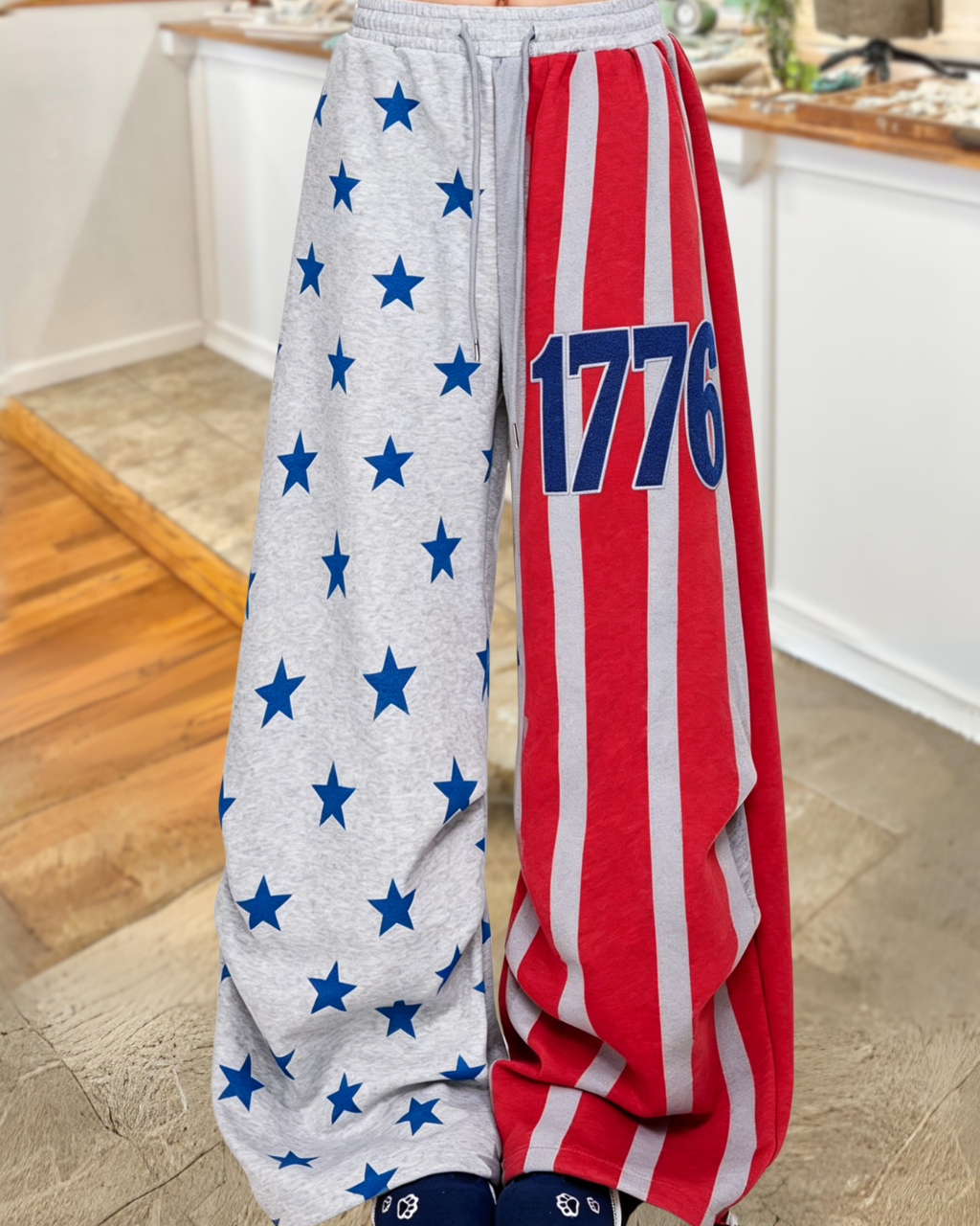 Stars and Striped Wide-leg Pants