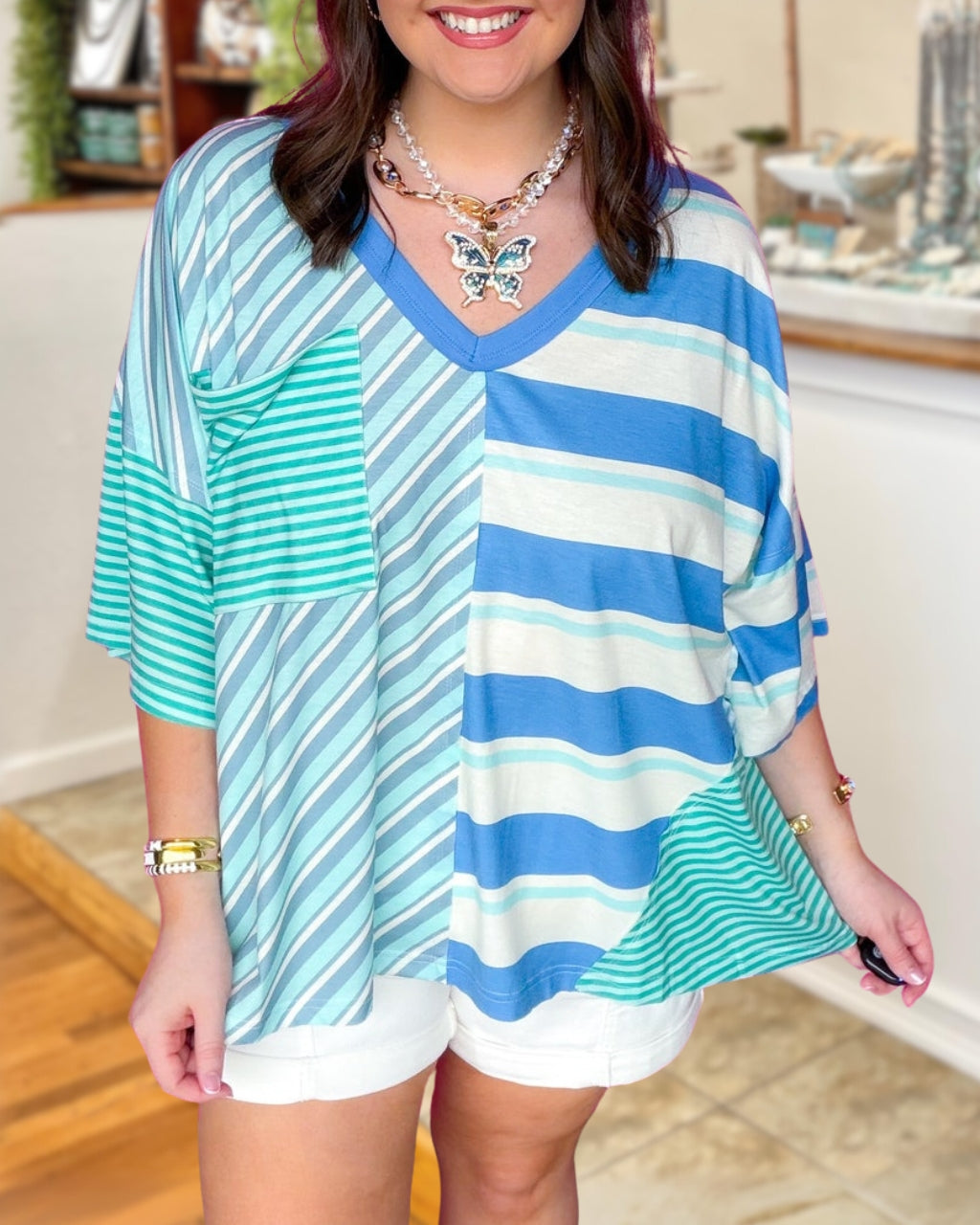 Casual Days Stripe Relaxed Top