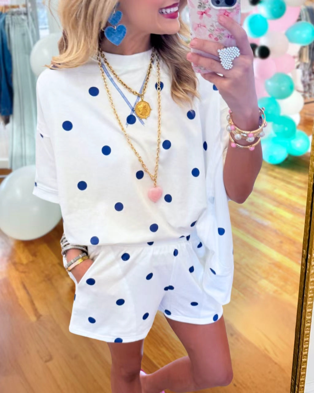 Stylish Polka-Dot Shorts Set