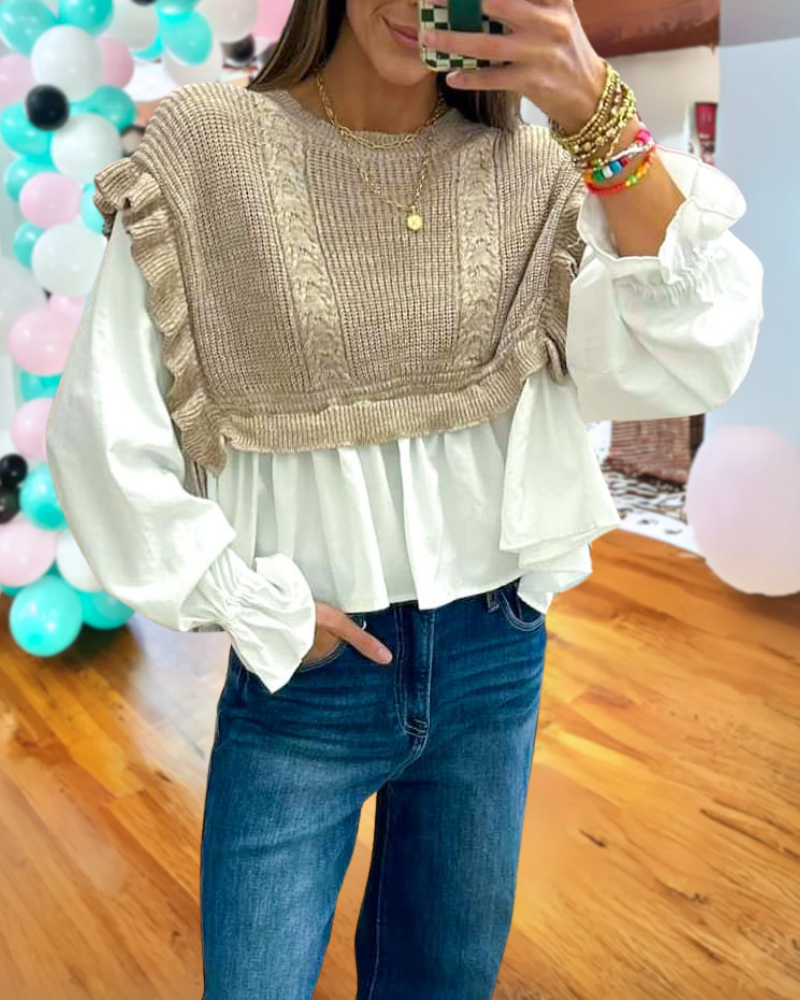 Unique Knitted Ruffle Top
