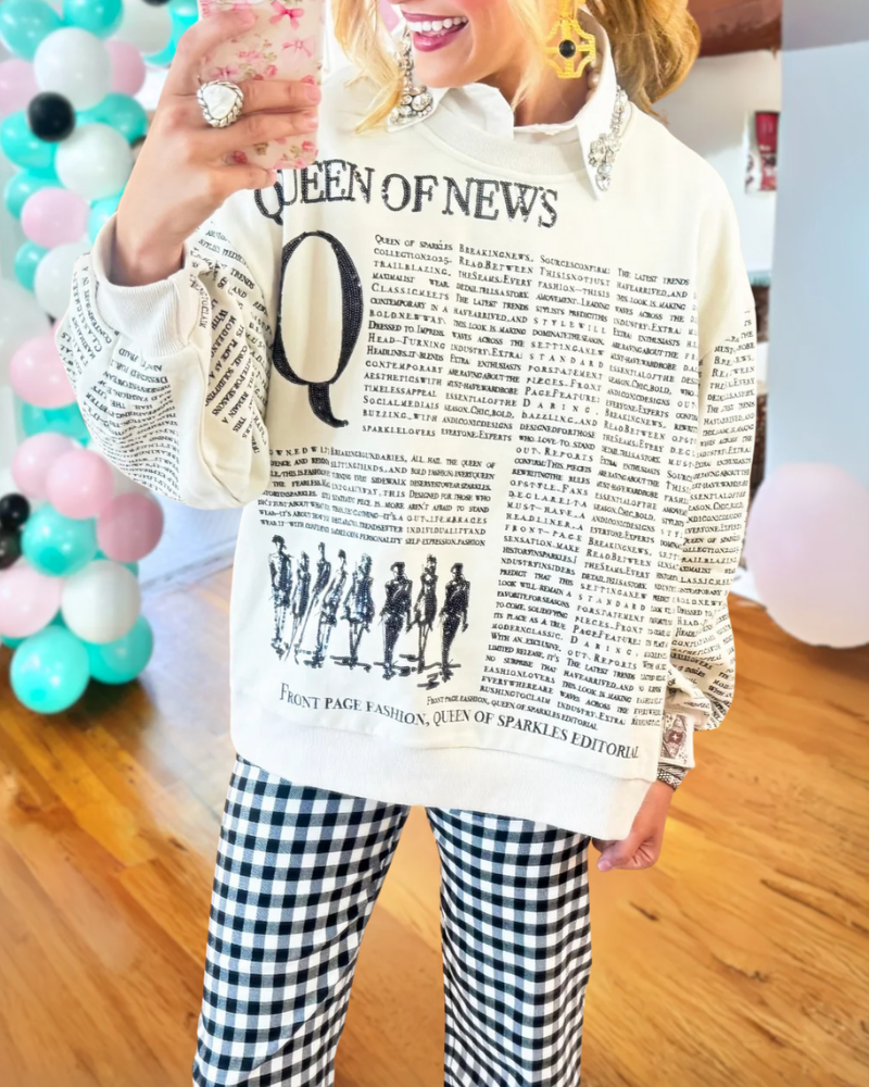 Chic Newspaper Crewneck Sweatshirt