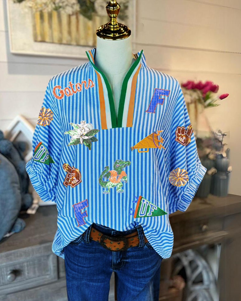 UF Gators Sequin Stripe Top