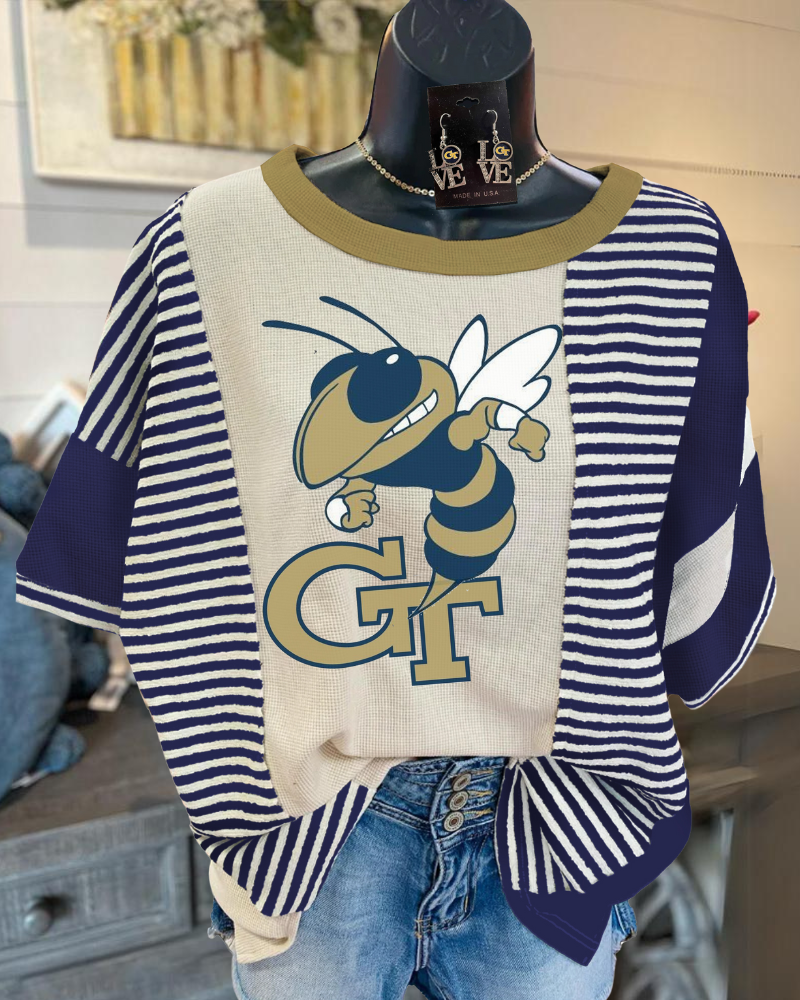 Georgia Tech Buzz Striped T-Shirt