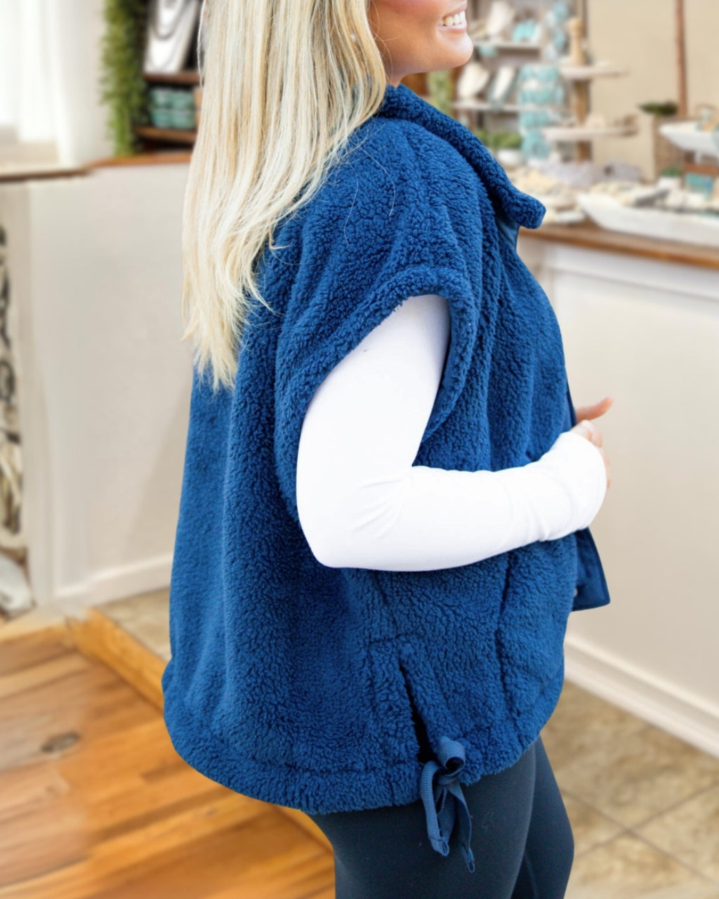 Casual Loose Fit Sherpa Vest
