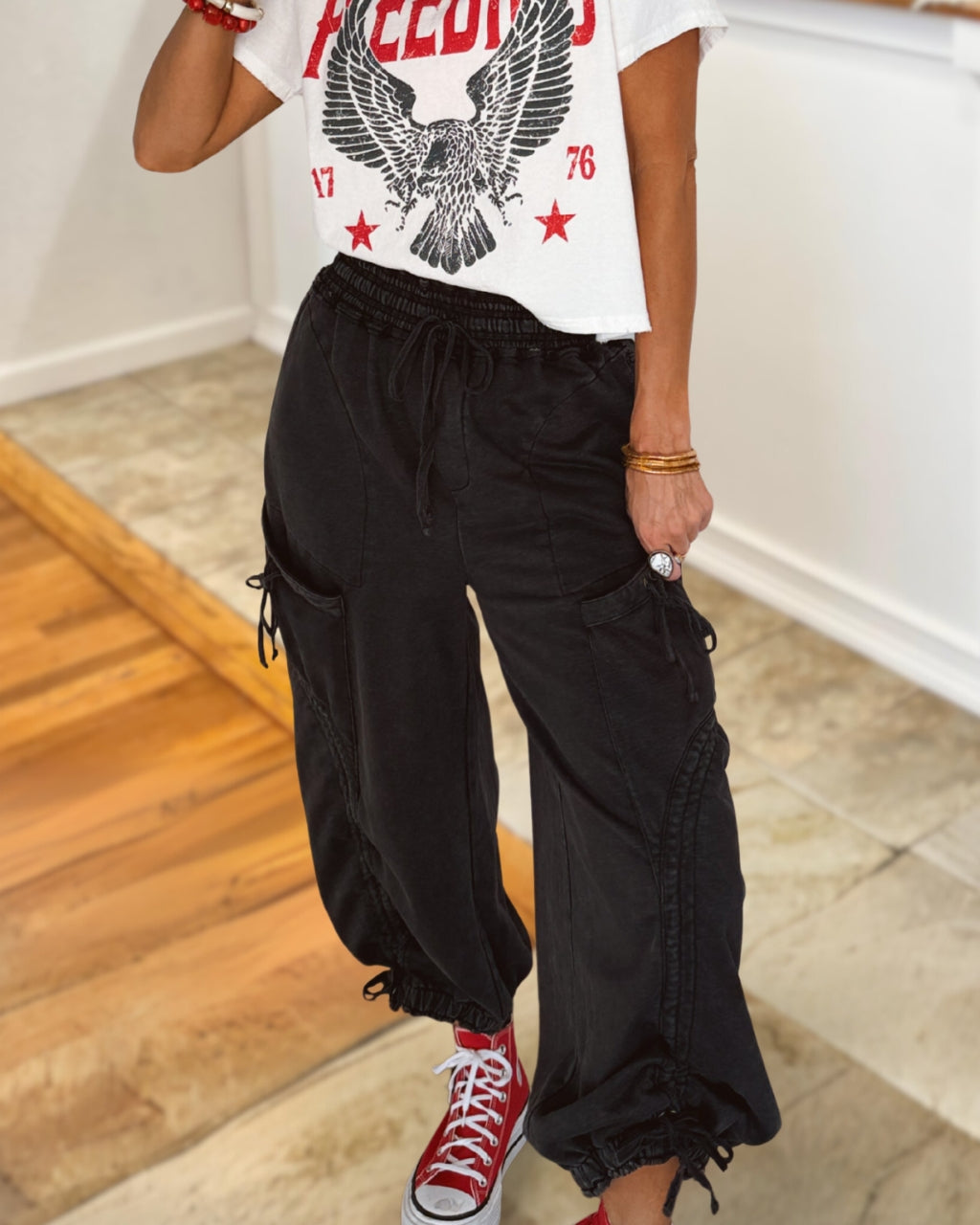Washed Crinkle Balloon Pants