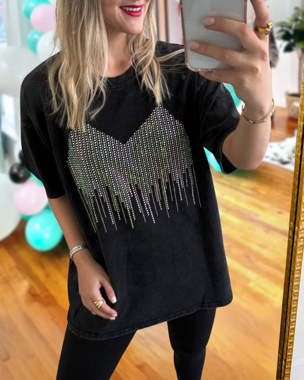 Bikini Rhinestone Crewneck T-Shirt
