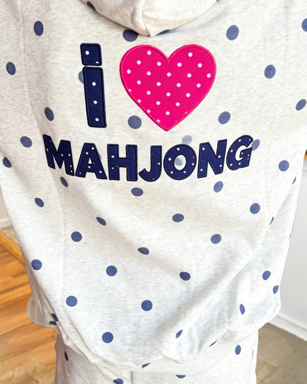 MAHJ Embroidered Polka-Dot Hoodie