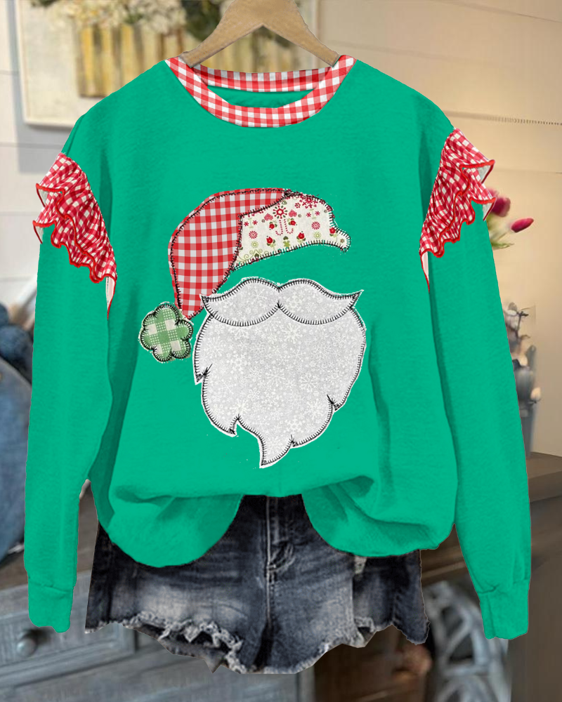 Santa Claus Plaid Sweatshirt