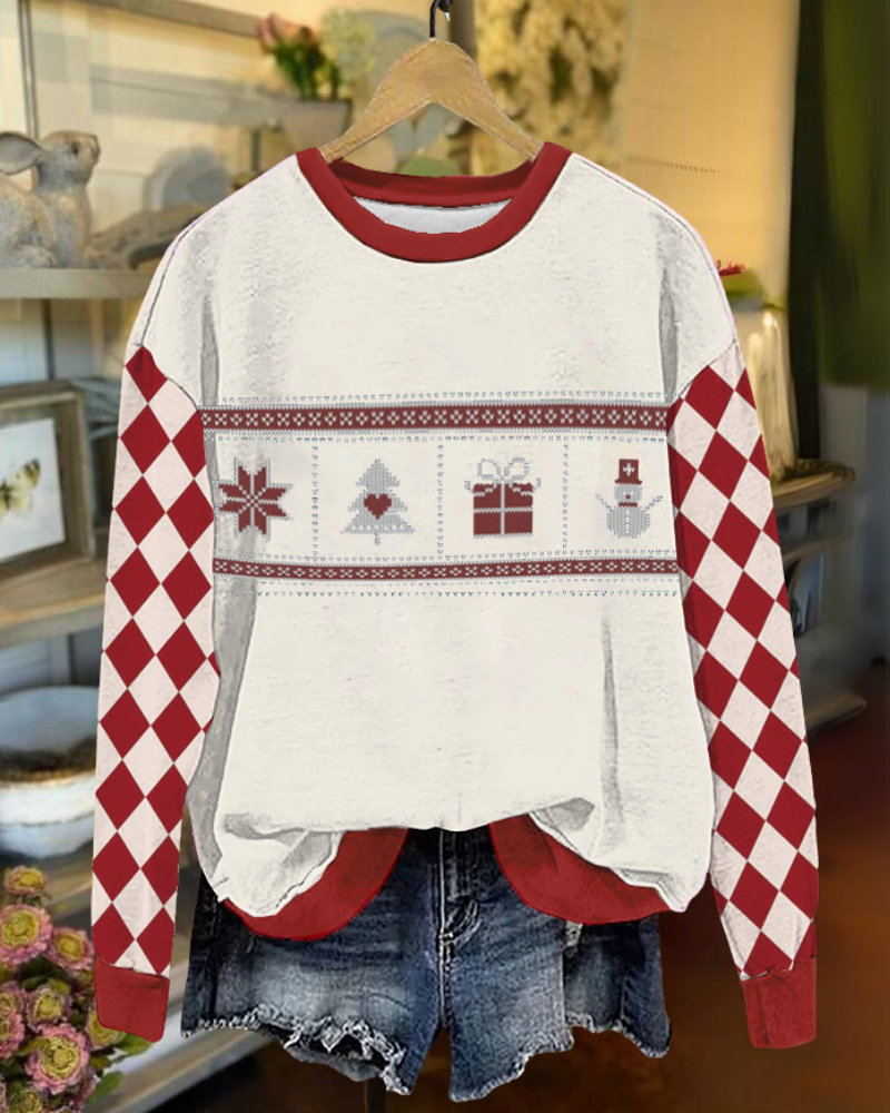 Retro Christmas Plaid Sweatshirt