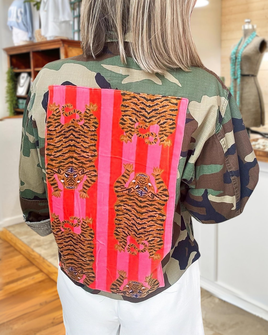 Tiger-stripe Camouflage Embroidered Jacket