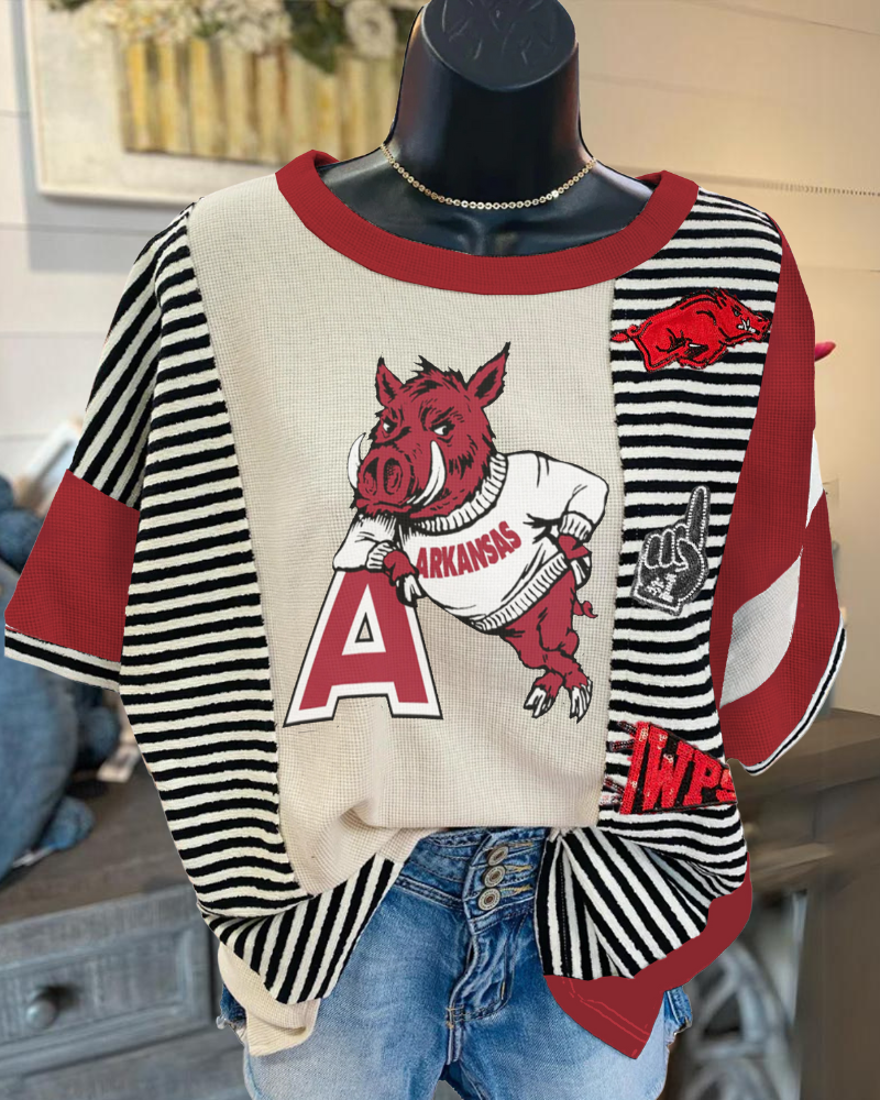 Sequin UARK Razorbacks Tee