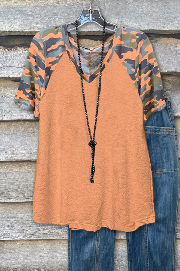 Camouflage Color Block T-shirt