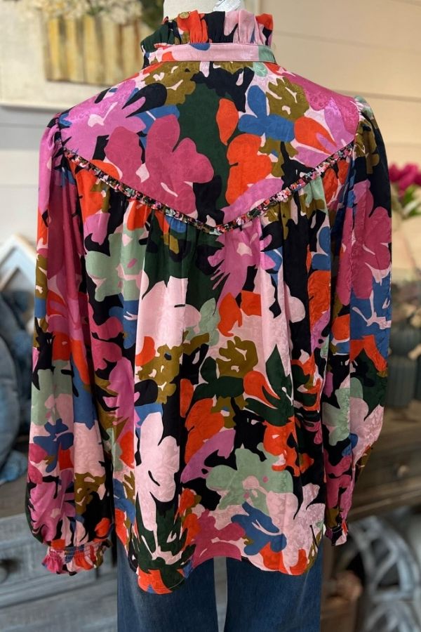 Color Bloom Button Top