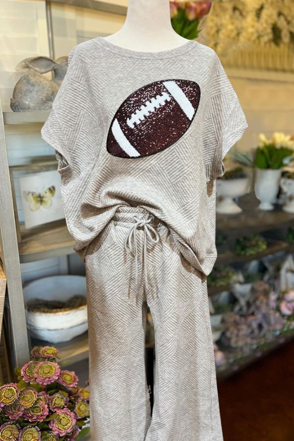 Football Sequin Quilted Set