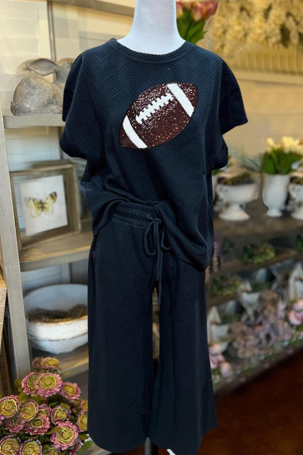 Football Sequin Quilted Set