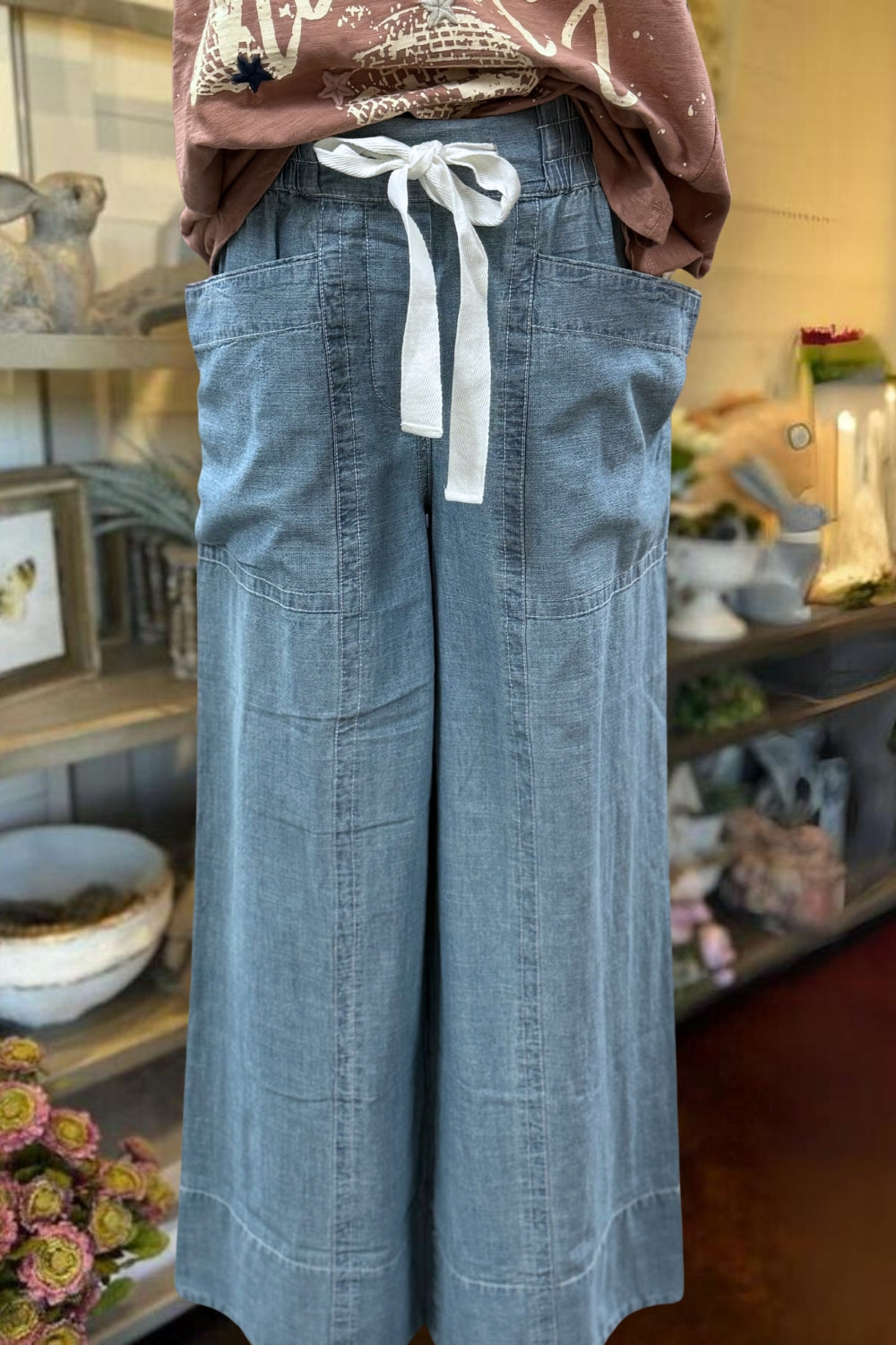 Chambray Denim Pants