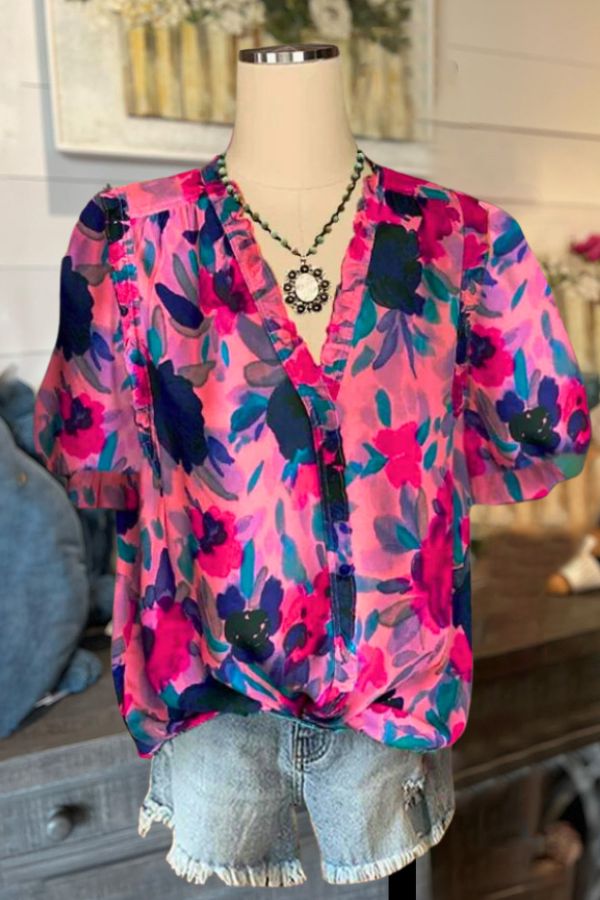 Ink Floral Top