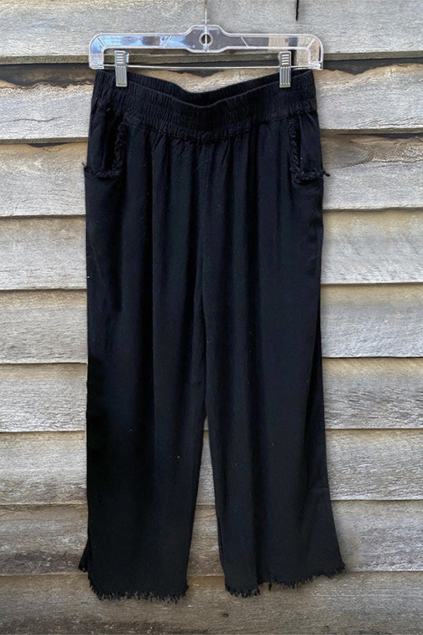Linen Basic Raw Edge Pants