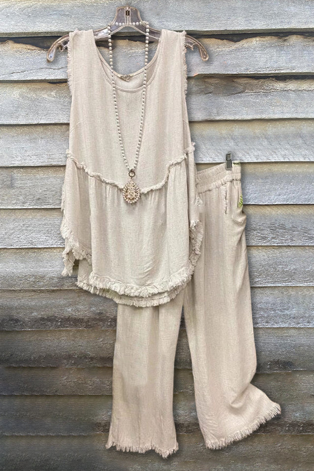 Linen Raw Edge Set