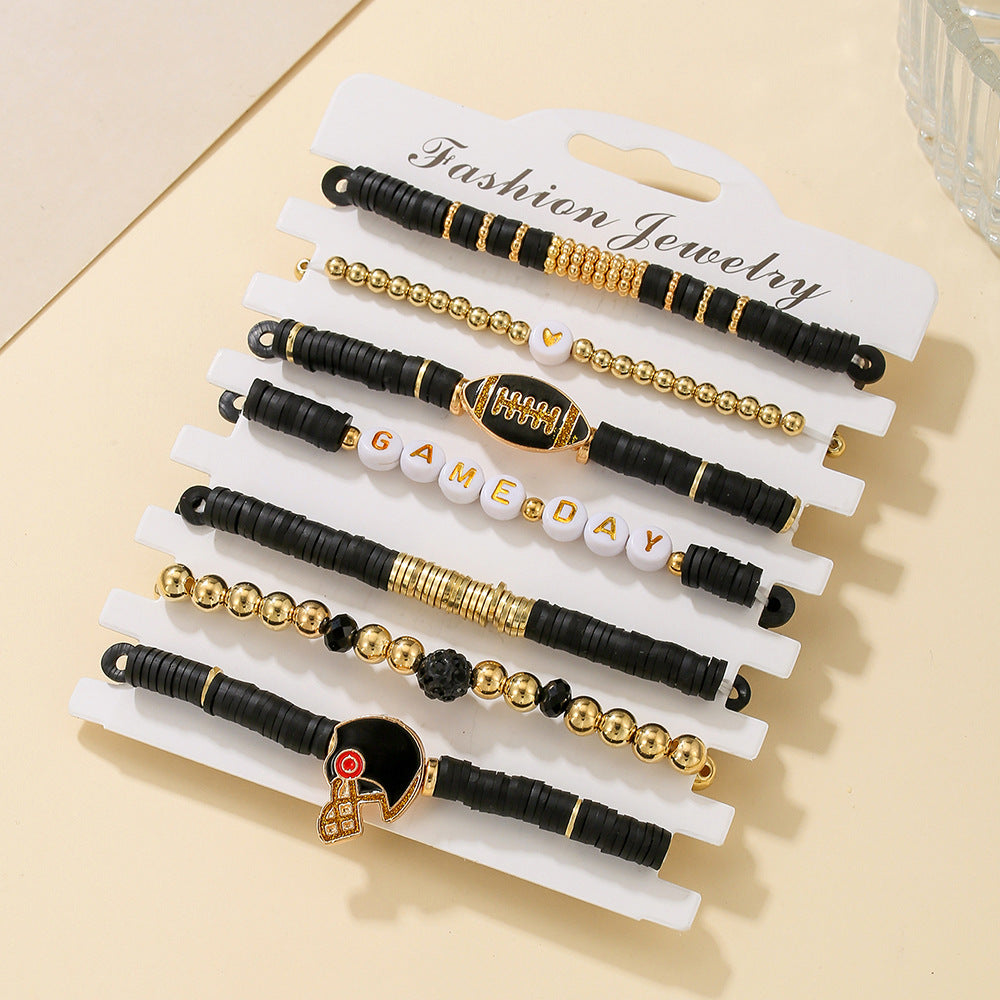 "Game Day" Football-Themed Layered Bracelet