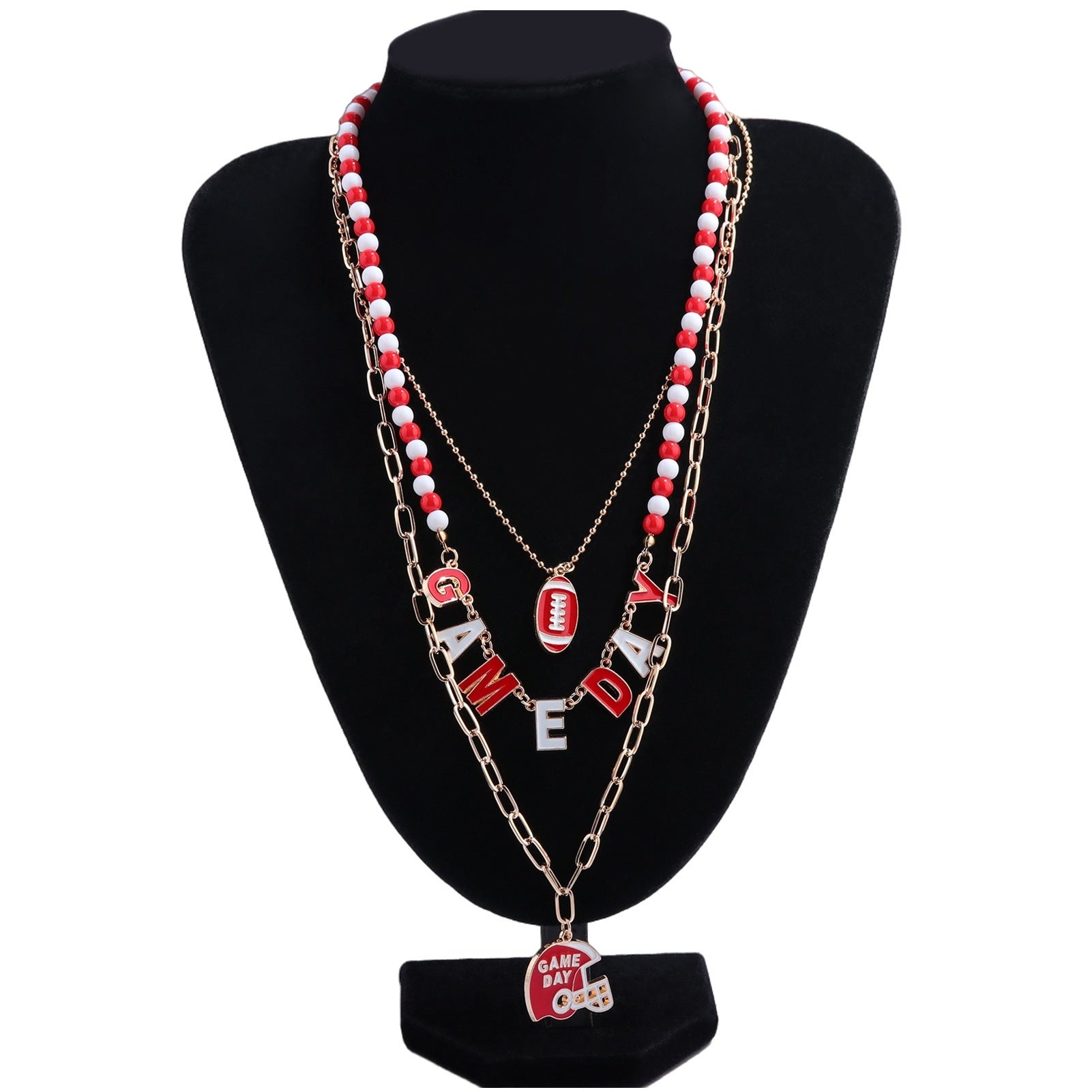 Football Helmet Stacking Design Necklace
