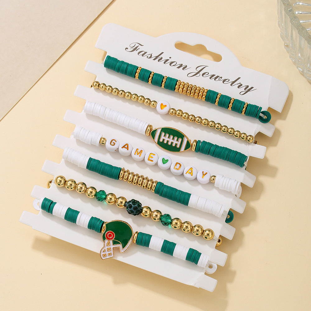 "Game Day" Football-Themed Layered Bracelet