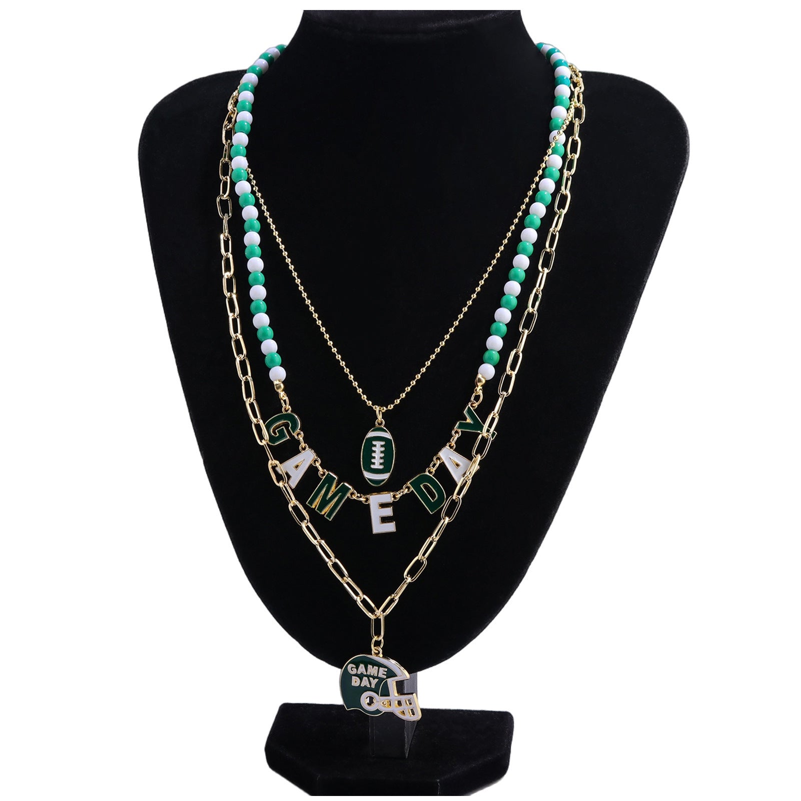 Football Helmet Stacking Design Necklace