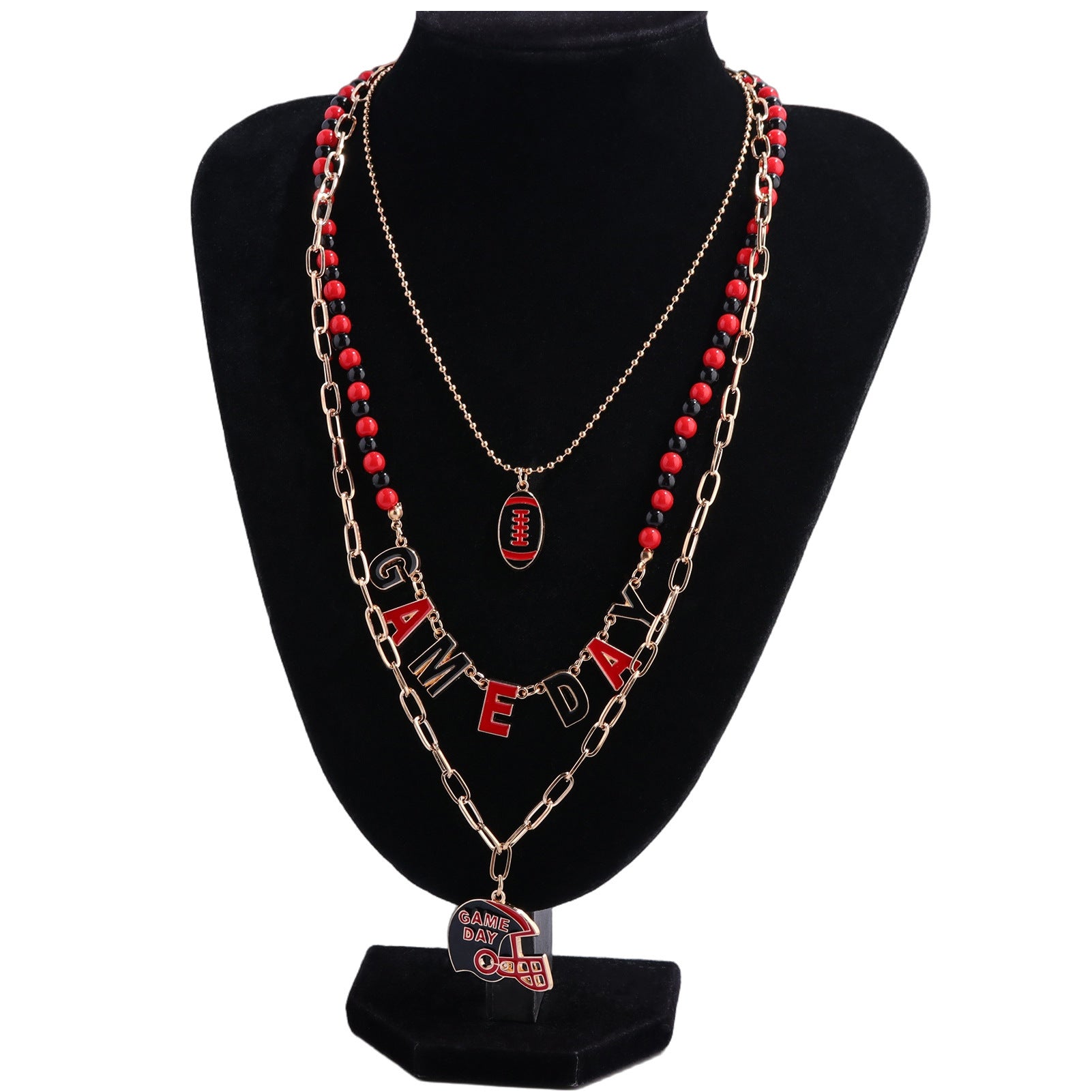 Football Helmet Stacking Design Necklace