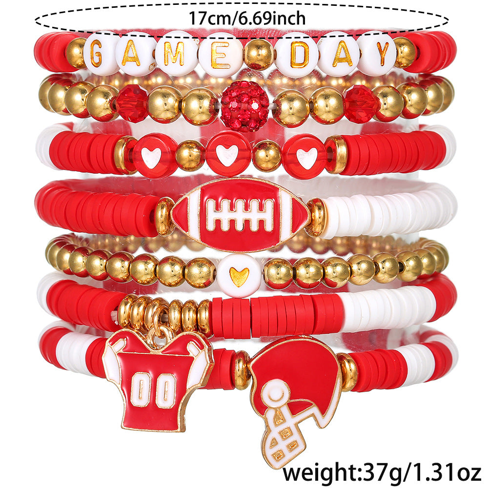 "Game Day" Football-Themed Layered Bracelet