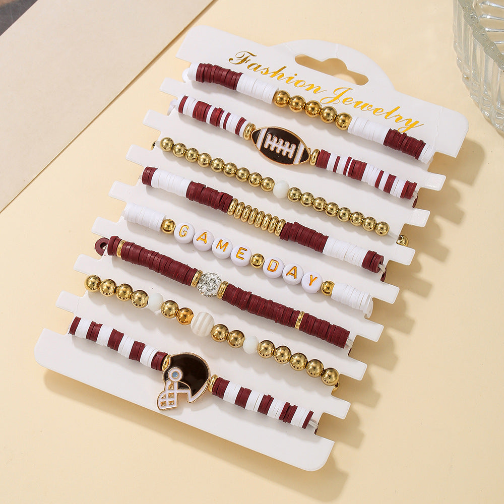 "Game Day" Football-Themed Layered Bracelet