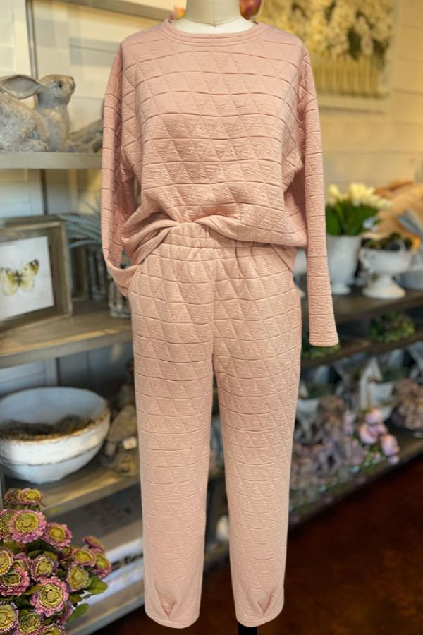 Quilted Lounge Jogger Travel Set