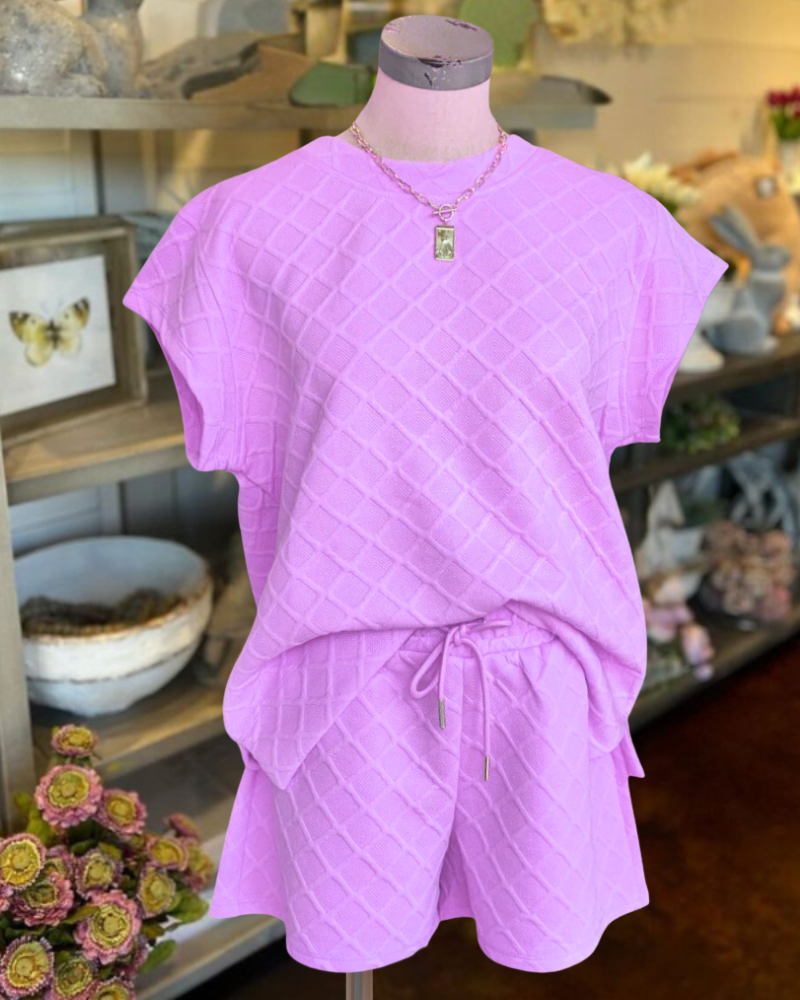 Waffled Quilted Travel Short Set