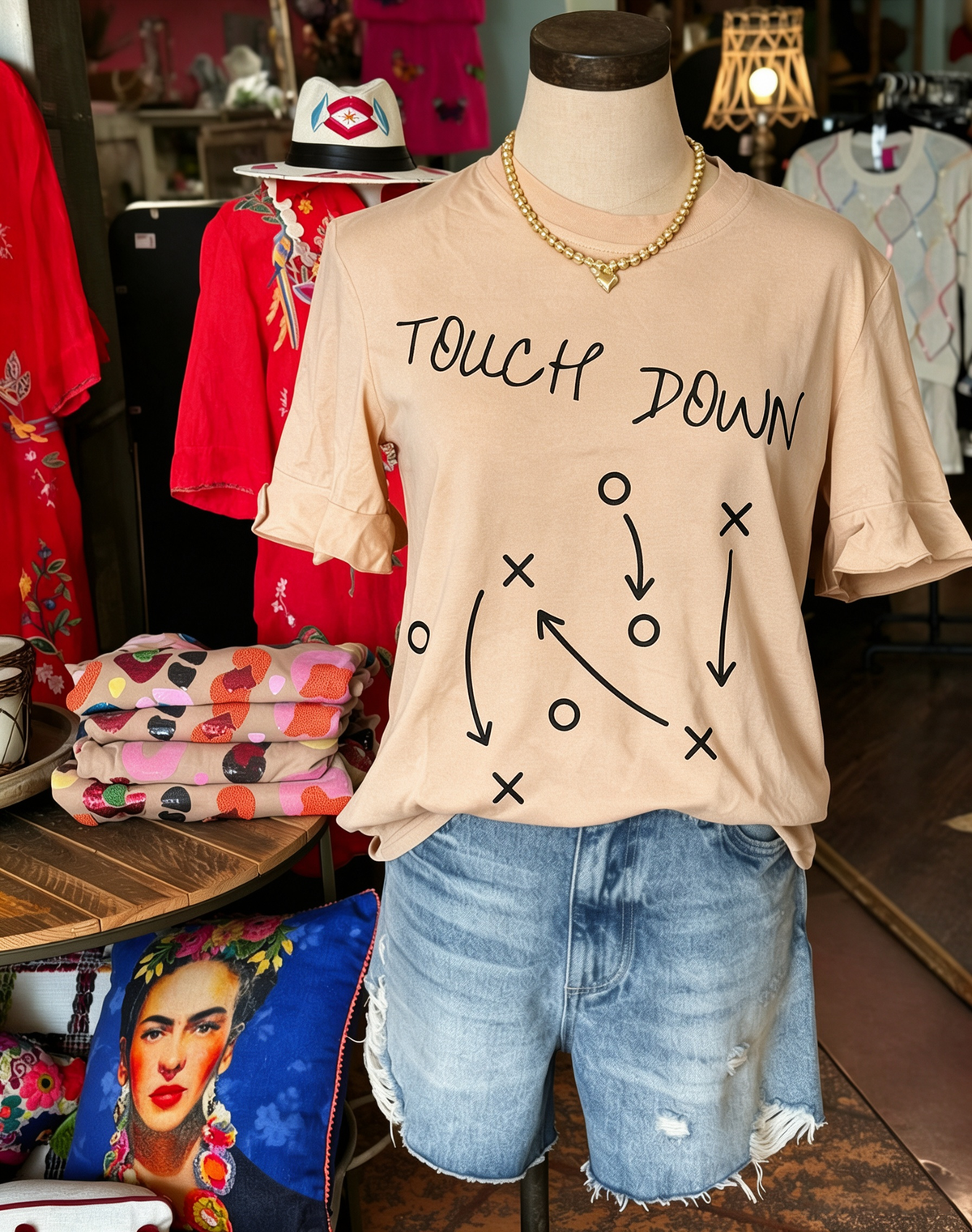 TOUCH DOWN Football Tactics Diagram T-Shirt